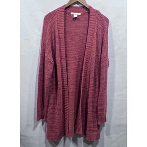 C&C California Coral 100% Cotton Beachy Sweater Cardigan Women's Size M